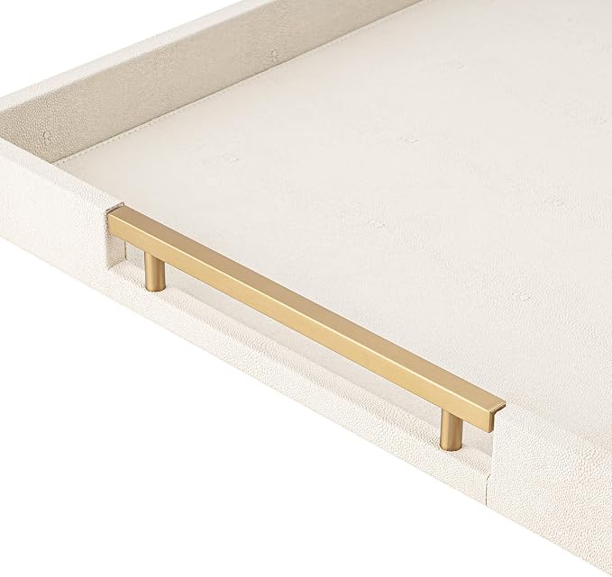Beige Faux Leather Serving Tray - Image 8