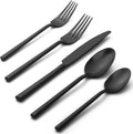 Alata Potter Black 45-Piece Forged Silverware Set by Alata