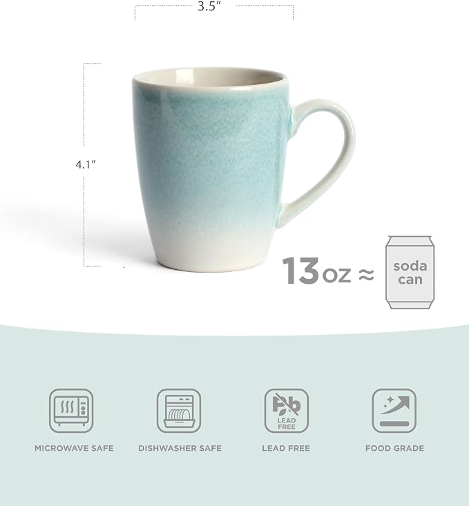 famiware Coffee Mugs Set, 13oz Mug Set of 4, Stoneware Cups - Image 2