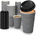 BYSNOW 100 Pack 16 oz Paper Coffee Cups by BYSNOW