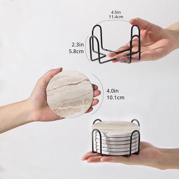 LIFVER Coasters Set of 6, Coasters - Image 3