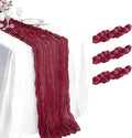 3 Pack Burgundy Cheesecloth Table Runner 21 x 120 Inch Boho Gauze Sheer Table by Unknown