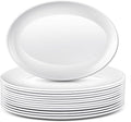 12 Pcs Large Serving Platters Oval Trays White Plates Serving Dish by Dandat