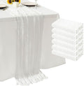 6Pack White Cheesecloth Table Runner 20 x 120 inch Gauze Table Runner | White by Seveups