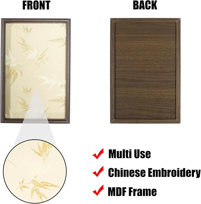 Bamboo Embroidered Decorative Tray 11.8 inch, Boho Catchall Tray, Nightstand - Image 4