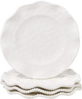 Perlette Off-White Melamine Dinner Plates – Set of 4, Unbreakable & Heavyweight by CERTIFIEDINTERNATIONAL