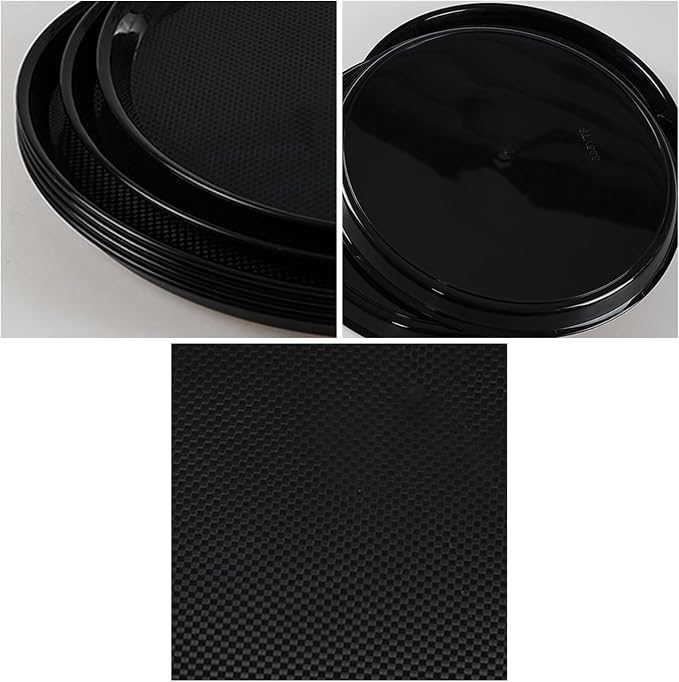 Black Round Serving Trays - Image 3