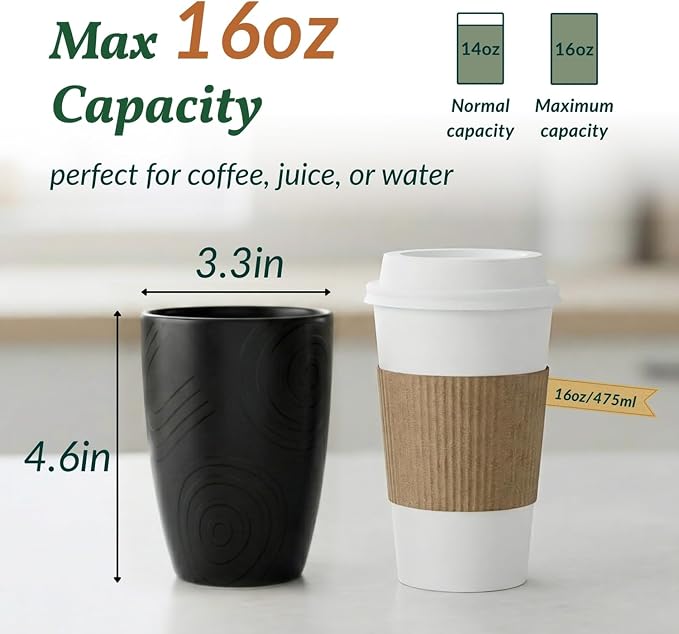 Homienly Premium Wheat Straw Cups Set of 6, Reusable 16oz Water Glasses - Image 3