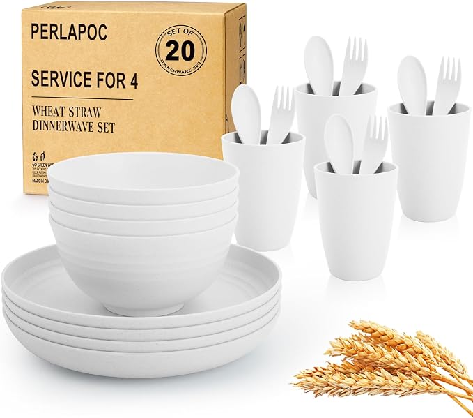 Wheat Straw Dinnerware Sets Service by Perlapoc