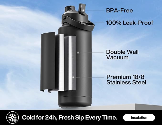 POWCAN 40 oz Insulated Water Bottle - Image 2