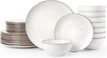 Famiware Ceramic Plates and Bowls Sets, Embossed Dishes Dinnerware by Famiware