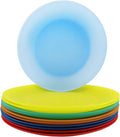 AOYITE 10 inch Plastic Plates Reusable Set 12, BPA Free Kids Plate Bright | by AOYITE
