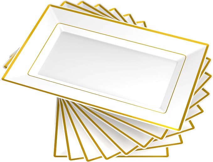 FOCUSLINE 8 PCS Plastic Serving Trays by FOCUSLINE