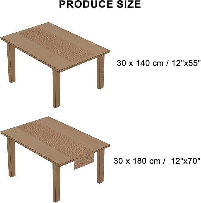 Table Runner 55 Inches Long, Vinyl Woven Heatproof Table Runners | Washable - Image 9