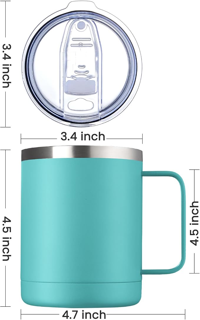 MEWAY 12oz Coffee Mug With Handle 8 Pack Bulk, Stainless Steel Insulated Travel - Image 4