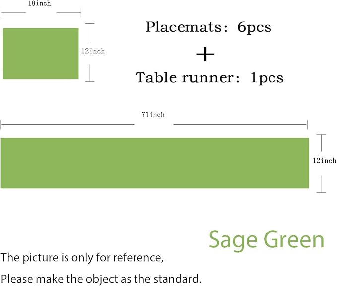 PIGCHCY Elegant Placemats and Table Runner, Washable Durable Plastic, Sage Green - Image 2