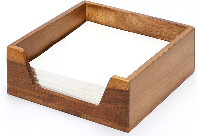 Napkin Holder for Table with Side Large Opening, Farmhouse Style | Wooden by Aoravvik