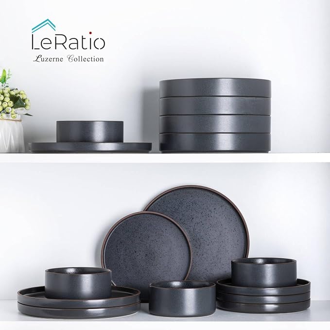 LERATIO Dinner Plates, Ceramic Dinner Plates Set of 6, 10.75 inch Large ceramic - Image 7