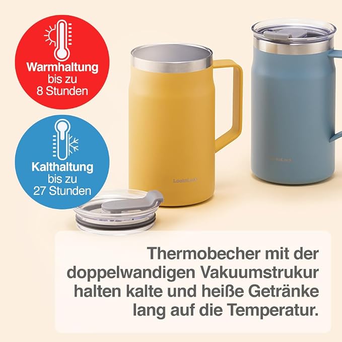 LocknLock Metro Mug, Premium 18/8 Stainless Steel Metal, Double Wall Insulated - Image 4