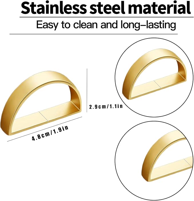 16 Pcs Matt Gold Napkin Rings - Image 2