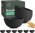 Unbreakable Cereal Bowls 40 OZ, Wheat Straw Bowls Set of 6, Anti Scald Extra by Perlapoc