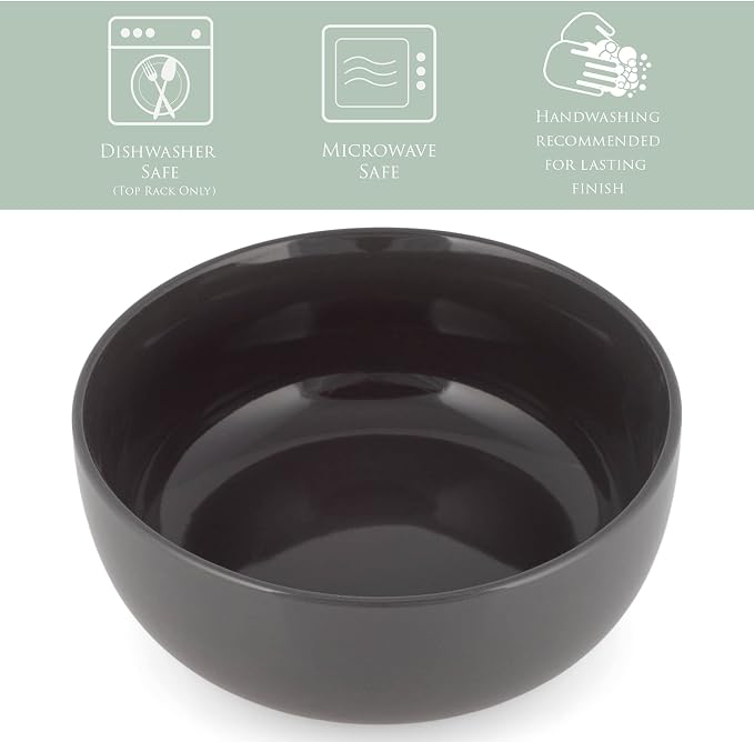 Elanze Designs Bistro Glossy Ceramic 6.5 inch Dinnerware Bowls Set of 4 - Image 2
