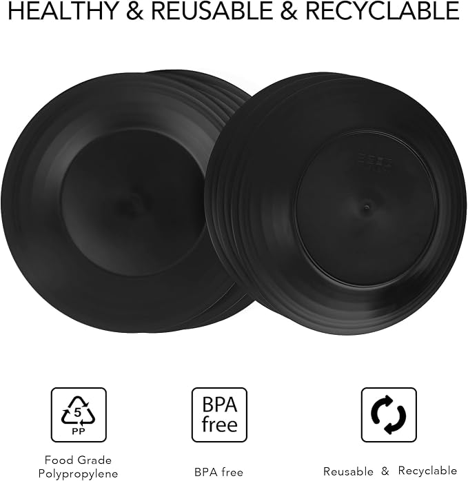 10inch/6pcs Dishwasher & Microwave Safe Wheat Straw Plates, Alternative - Image 5