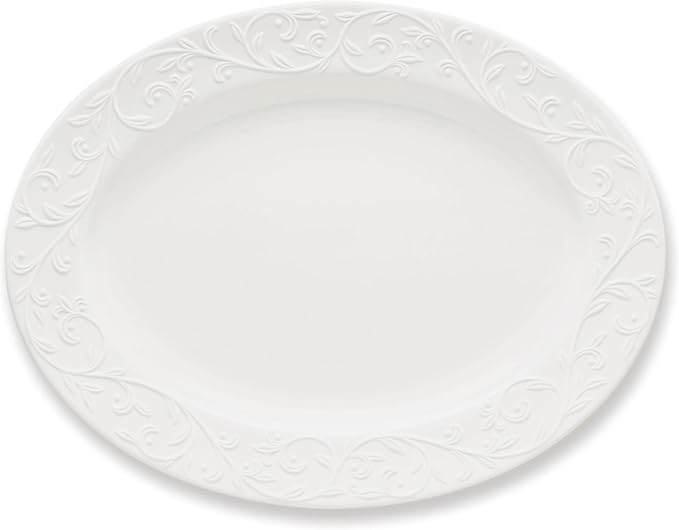 Lenox Opal Innocence Carved Large Oval Platter - by Lenox