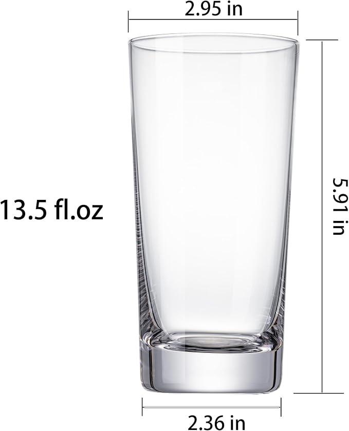 Water Glasses Set of 6, 13.5oz Highball Glass Cups - Image 9