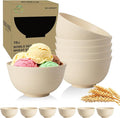 Wheat Straw Mini Bowls Set of 6, Unbreakable 10 OZ Dessert Bowls by Perlapoc