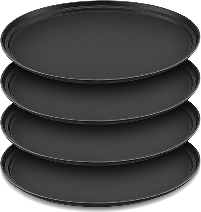 FillTouch 4 Pcs Restaurant Serving Trays PP Plastic Non Slip Rubber Lined Large by FillTouch