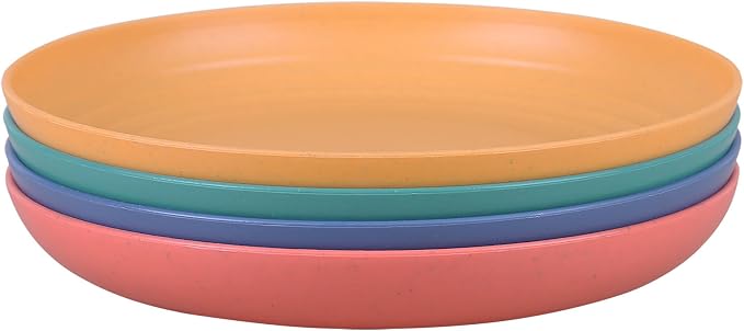 7.8 Inches Unbreakable Wheat Straw Plates by LuckyZone
