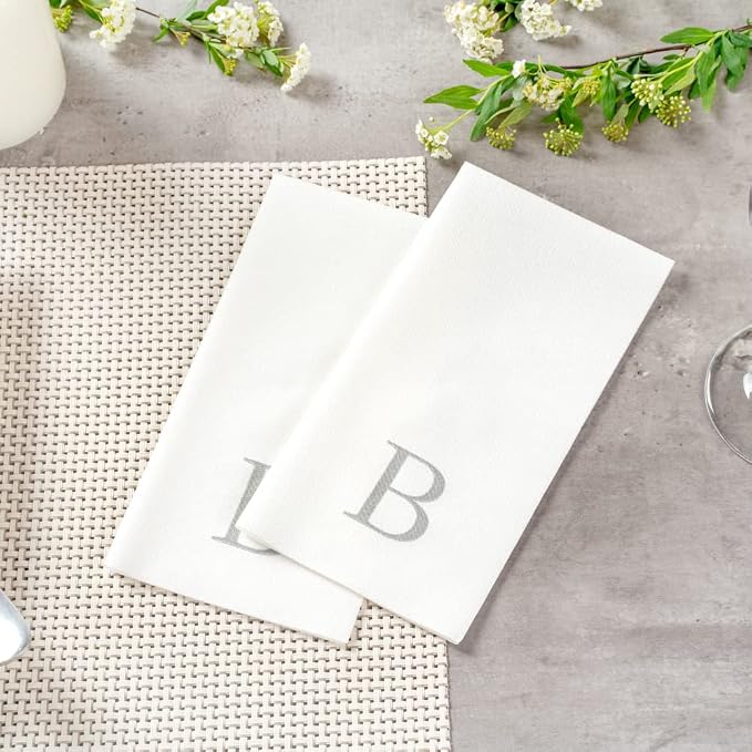 Luxenap 15.8 X 7.9 Inch Linen-Feel Guest Towels, 50 Lettered Hand Towels - Image 6