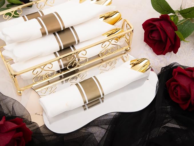 210 Pcs Black Gold Plates for Graduation | Black Party Plates Set for 30 Guests - Image 8