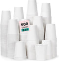 8 oz 500 Pack Disposable Coffee Cups, Bulk White Disposable Paper Cups by COOLCAP