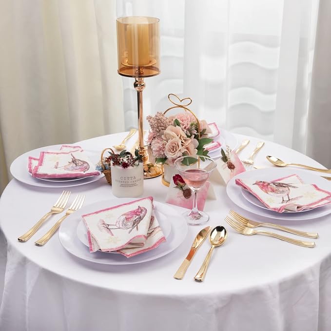100pcs White Plastic Plates for Party - Image 6