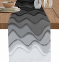 Grey Ocean Table Runners 108 Inches Long, Cotton Linen Fabric Table Runner by Edwiinsa
