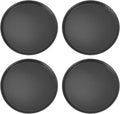 QWORK 16-Inch Round Non-Slip Serving Trays – 4 Pack Rubber Surface Plastic Tray by QWORK