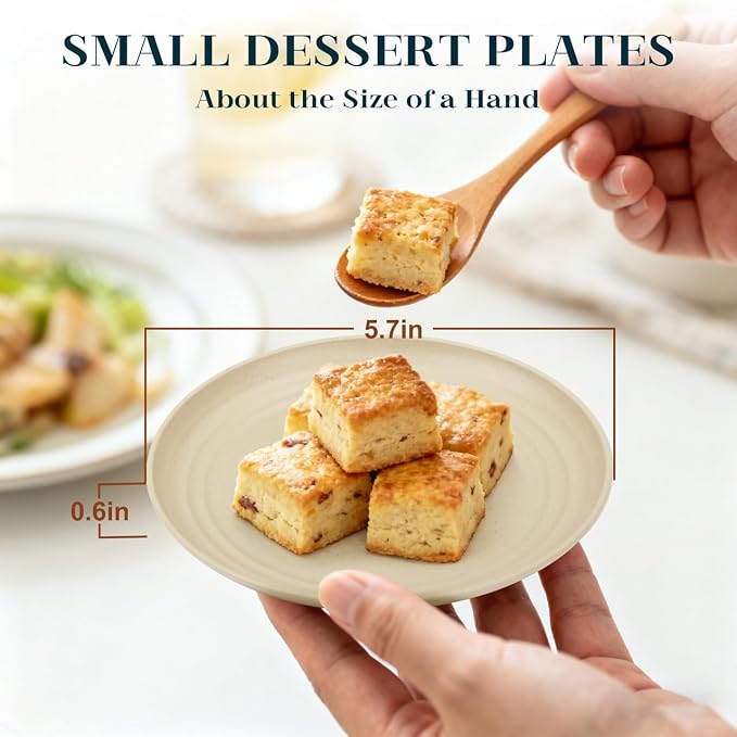 8 Pack Snack Plates, Unbreakable Wheat Straw Plate 5.7 Inch, Plastic Plates - Image 2
