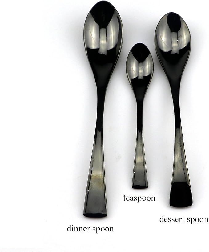 JASHII 18/10 Stainless Steel 20 Piece Mirror Polished Black Flatware Set - Image 5