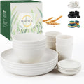 Wheat straw bowl and plate sets of 16 by WROVA