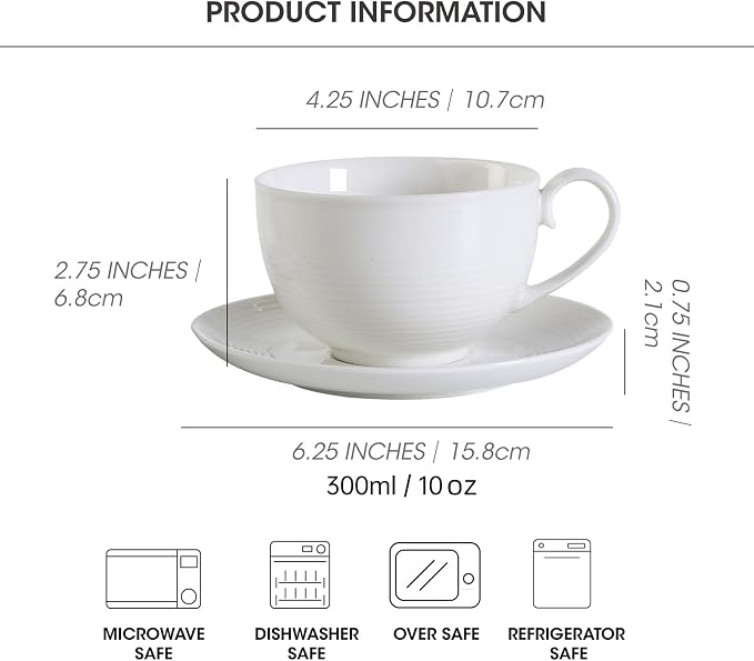 10OZ Porcelain Cappuccino Cups - Image 7