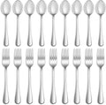 24 Pcs Forks and Spoons Silverware Set, Food Grade Stainless Steel Flatware by MUTNITT