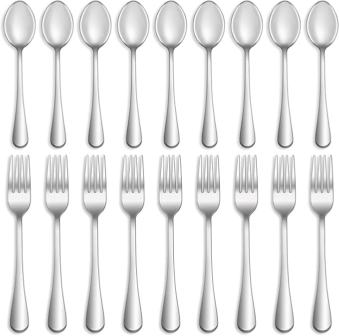 12 Pcs Forks and Spoons Silverware Set, Food Grade Stainless Steel Flatware by MUTNITT