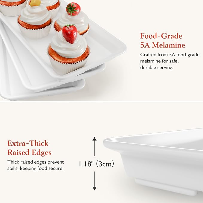 Bumusty 3-Tier Melamine Serving Tray Set, 11.5 x 5.6 in, Birthdays and Holidays - Image 5