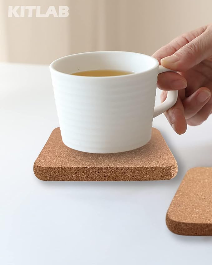 Cork Coasters for Drinks, 4 x 4 Inches | High Density Thick Fine Particle Cork - Image 8