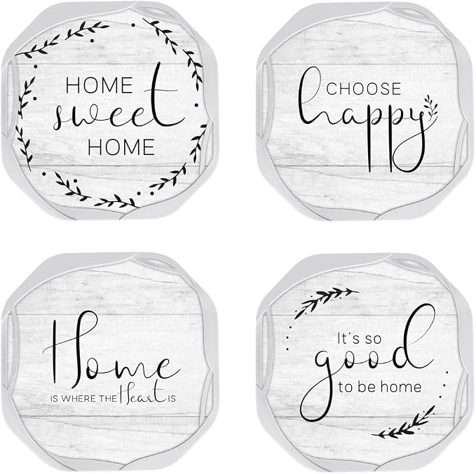 UMIRRO Absorbent Felt & Silicone Drink Coasters Set of 4, Sweet Home | by Umirro