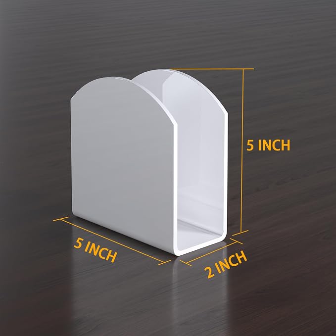 SILUT 2Pack White Acrylic Freestanding Napkin Holder | Minimalist Dispenser - Image 7