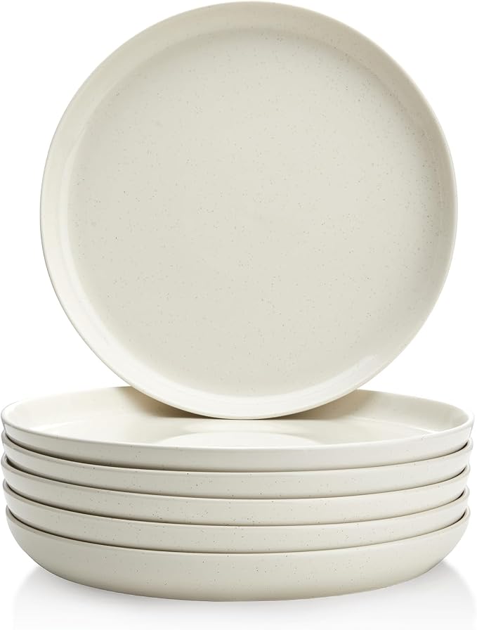 Sweese Porcelain Dinner Plates Set, 10 Inch, Round Salad Plates, Dove Gray by Sweese