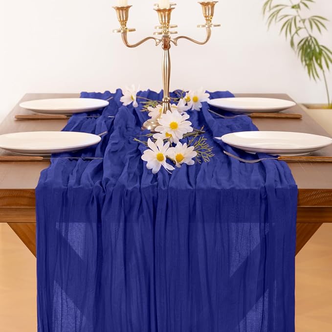 Cheesecloth Table Runner Summer Boho Wedding Birthday Party Home Decor | Royal - Image 2